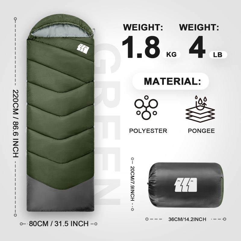 TANSTRIDER Sleeping Bags for Adults Cold Weather & Warm 40â„‰,4lb Lightweight Sleeping Bag for Tall Kids Girls Boys with Compression Sack,Camping Essentials Gear, Hiking,Travel, Outdoor & Indoor - Image 2