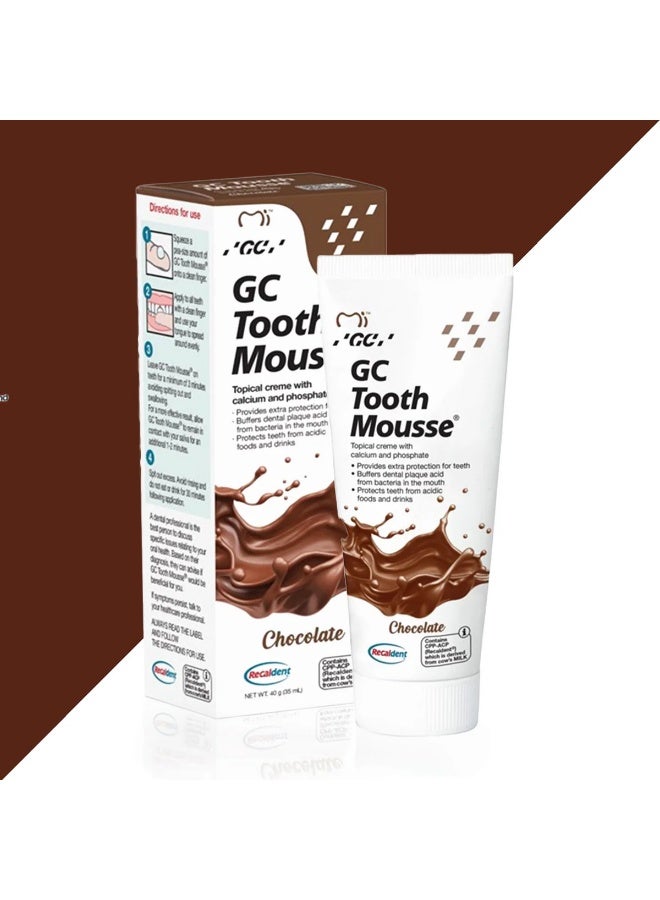 جي سي موس أسنان جي سي - كريم موضعي بفوسفات الكالسيوم بنكهة الشوكولاتة - Image 1