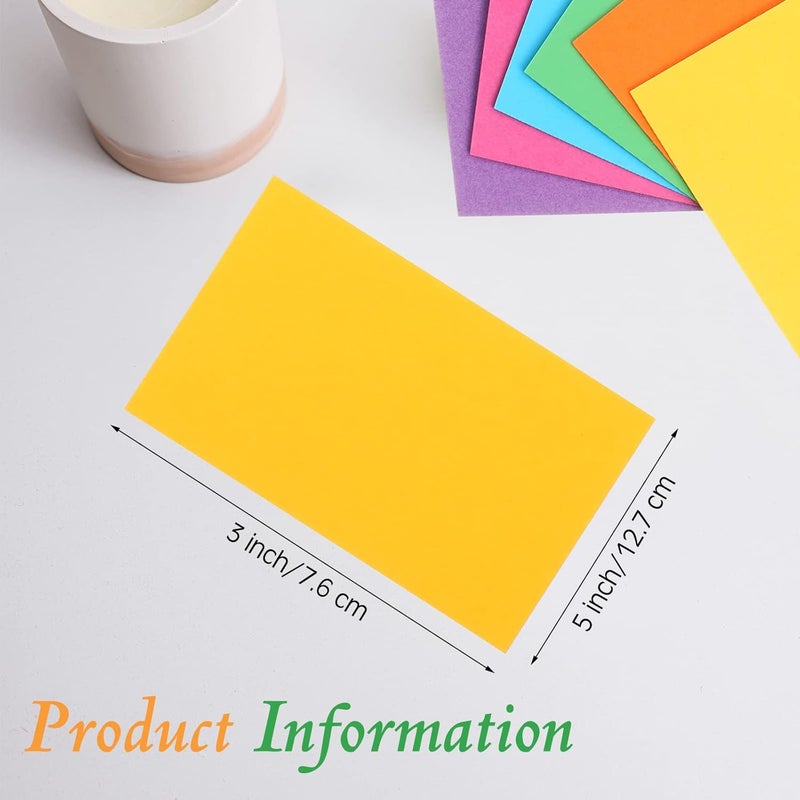 Fainne 300 Pcs Blank Index Cards 180 Gsm Thick Card Stock Assorted Color Neon Blank Flash Cards Colorful Study Notecards for Organizing(3 x 5 Inch,Bright Colors) - Image 2