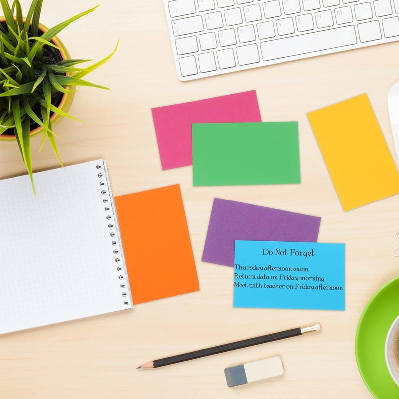Fainne 300 Pcs Blank Index Cards 180 Gsm Thick Card Stock Assorted Color Neon Blank Flash Cards Colorful Study Notecards for Organizing(3 x 5 Inch,Bright Colors) - Image 4