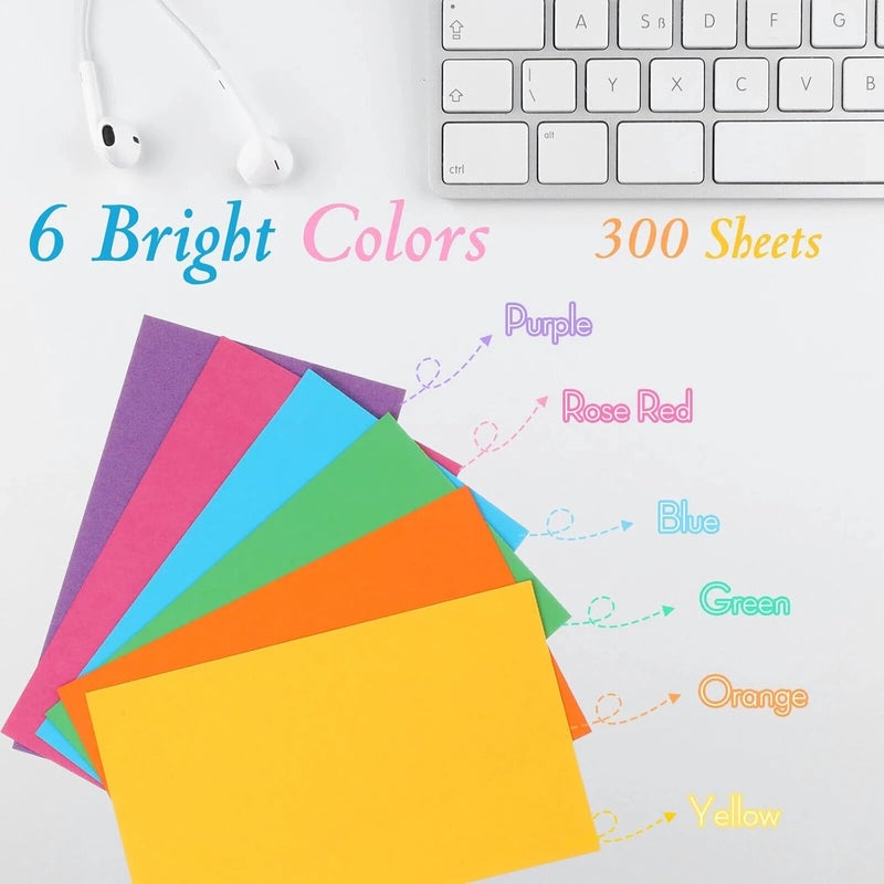 Fainne 300 Pcs Blank Index Cards 180 Gsm Thick Card Stock Assorted Color Neon Blank Flash Cards Colorful Study Notecards for Organizing(3 x 5 Inch,Bright Colors) - Image 3