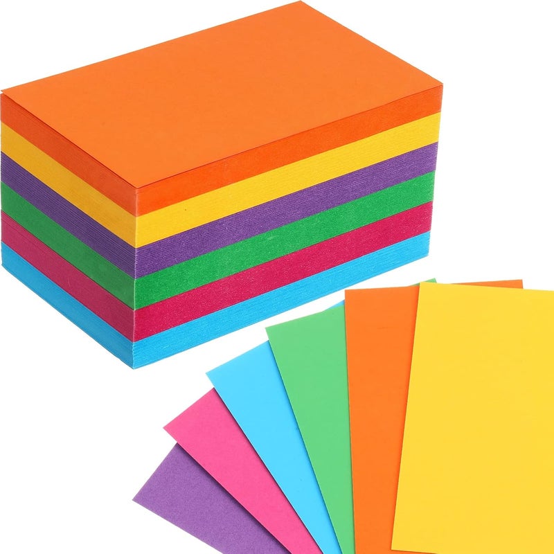 Fainne 300 Pcs Blank Index Cards 180 Gsm Thick Card Stock Assorted Color Neon Blank Flash Cards Colorful Study Notecards for Organizing(3 x 5 Inch,Bright Colors) - Image 1