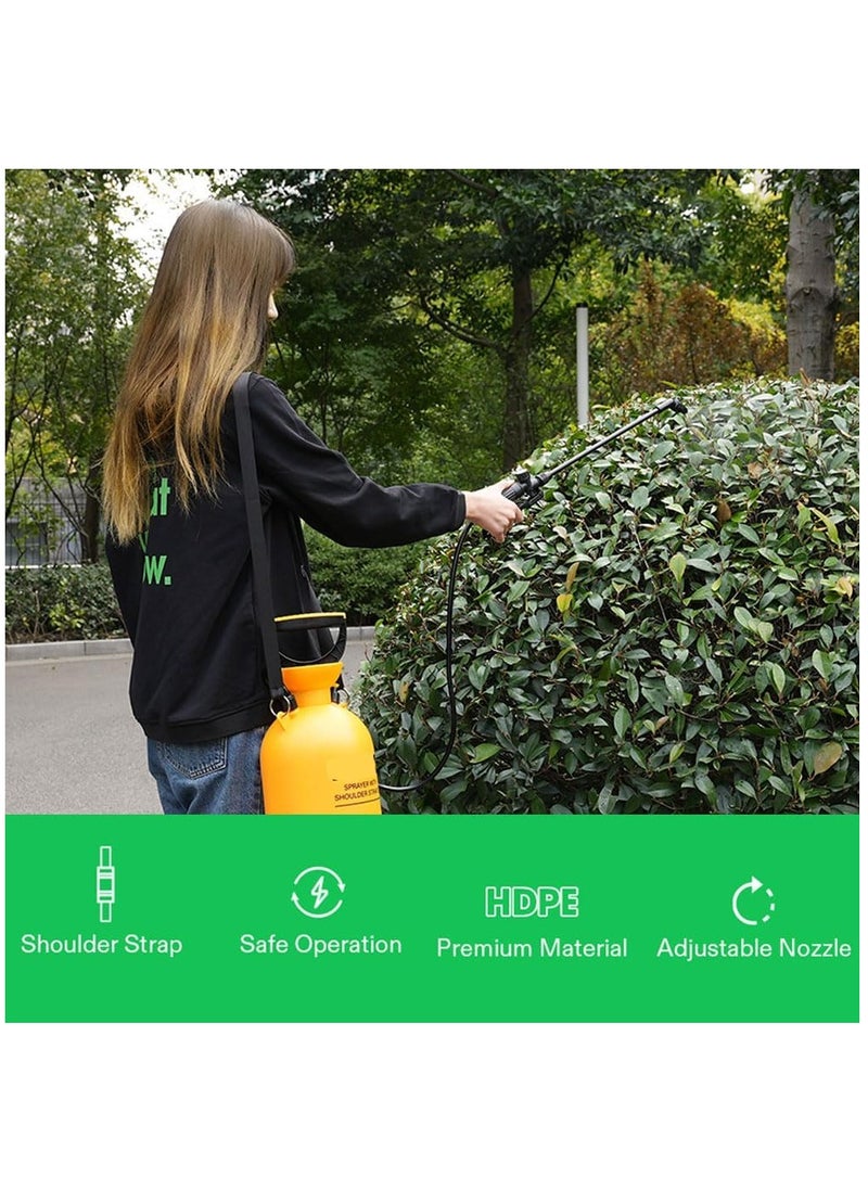SYOSI Pump Pressure Sprayer 0.8Gal/3L, Portable Pressurized Water Spray Bottle with Adjustable Shoulder Strap, Adjustable Nozzle, Safety Valve & Additional Seals, Ideal for Watering, Fertilizing, Cleaning  - Image 3