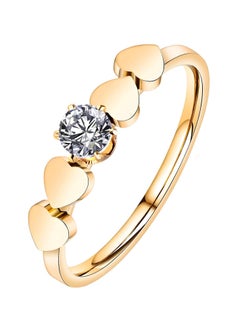KAAF CREATIONS Kaaf creation 18K gold plated Stainless steel Hearts finger ring for women and girls, Intensity,waterproof, Ring size : 8, hypoallergenic, long lasting and does not tarnish,Inserts: cubic zirconia  - Image 1