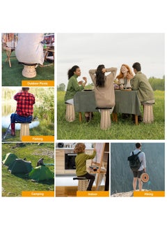 Ru syanl Folding Stool with PVC Soft Cushion Portable Stool Chair of Load Capacity 250kg Collapsible Stool for Adults for Camping Fishing Hiking Barbecue  - Image 2