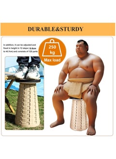 Ru syanl Folding Stool with PVC Soft Cushion Portable Stool Chair of Load Capacity 250kg Collapsible Stool for Adults for Camping Fishing Hiking Barbecue  - Image 3