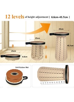 Ru syanl Folding Stool with PVC Soft Cushion Portable Stool Chair of Load Capacity 250kg Collapsible Stool for Adults for Camping Fishing Hiking Barbecue  - Image 5