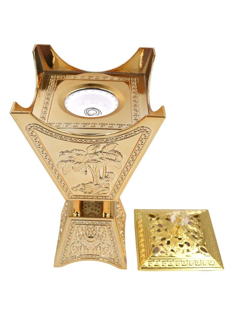 Electric Quran Incense Bakhoor Burner, Luxury Gold Arabic Incense Burner with Palm Tree Design, Remote Conrol and USB Rechargeable Function, Oud Mabkhara for Home, Office and Car - Image 2