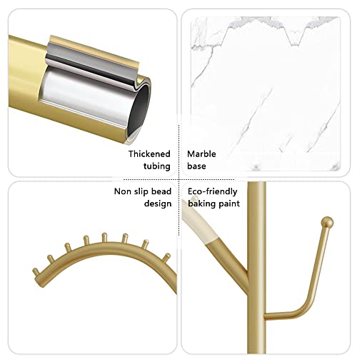 FJANKUI Minimalist Gold Coat Rack with Marble Base | Your Personal Staging Hub for Curated Outfits & Essentials | Modern Clothing Rack for Bedroom, Entryway, or Office - Image 5