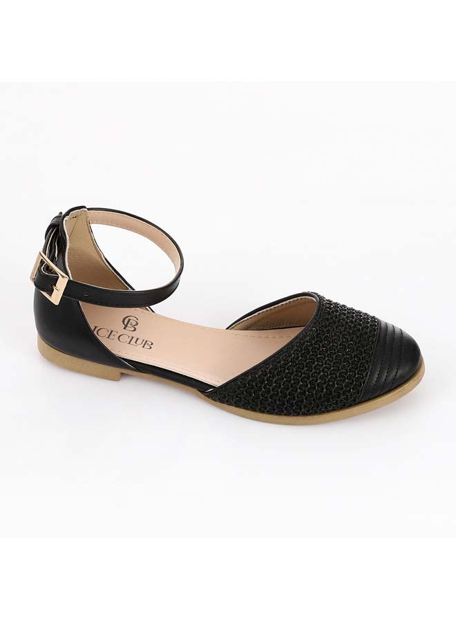 آيس كلوب حذاء مسطح من ICE CLUB D’Orsay Bloom – أسود - Image 1