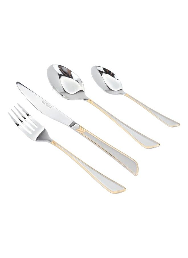 Alsaif Gallery A Set Of 24-Piece Silver And Golden Steel Spoons  - Image 1