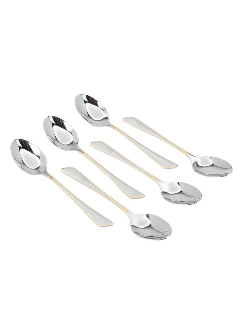 Alsaif Gallery A Set Of 24-Piece Silver And Golden Steel Spoons  - Image 4