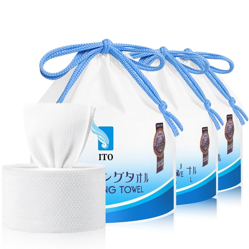 ITO Disposable Face Towel 70 Count UltraSoft 1Second QuickDry Face Towels Gentle for Sensitive Dry Oily Skin Facial Tissue for Daily Cleansing Makeup Removal Pack of 3