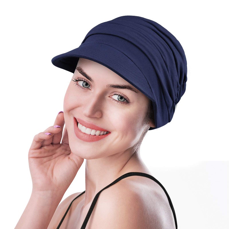 Winitas Chemo Hat for Women Soft Summer Navy - Image 2