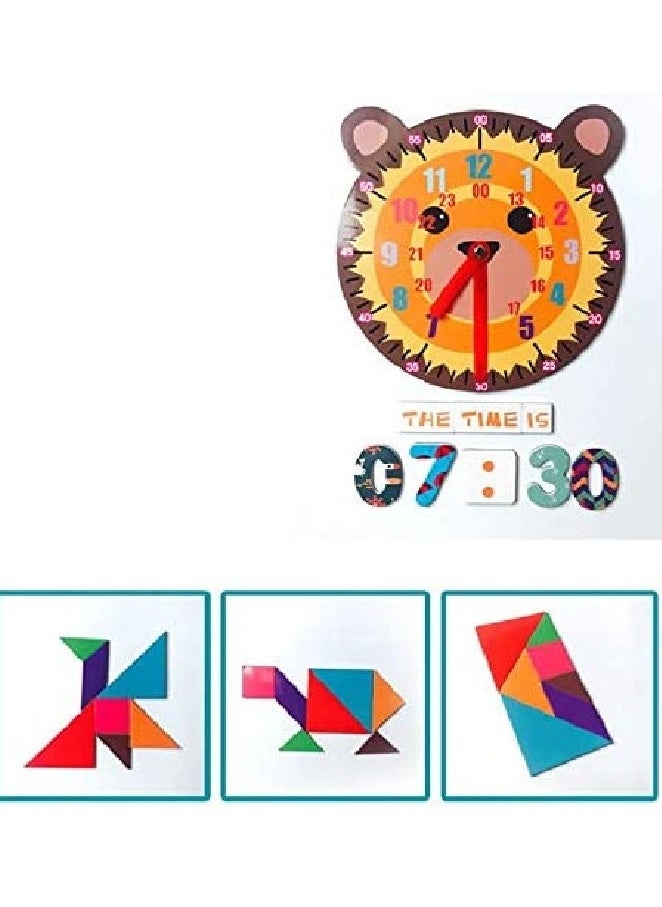 Cutie Cute 94 Pcs ABC Alphabet Magnets For Toddlers Or Baby Letter Learning Games Toys For KG Age Capital Small Letters Clock Number Shape 4 Sheets Set  - Image 5