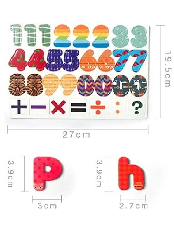 Cutie Cute 94 Pcs ABC Alphabet Magnets For Toddlers Or Baby Letter Learning Games Toys For KG Age Capital Small Letters Clock Number Shape 4 Sheets Set  - Image 4