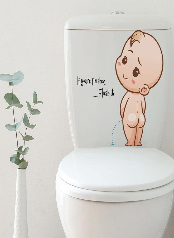 Khakho Toilet Seat Sticker Cartoon Stickers Waterproof Toilet Decal Bathroom Wall Decal Bathroom Sticker (White-B) - Image 3