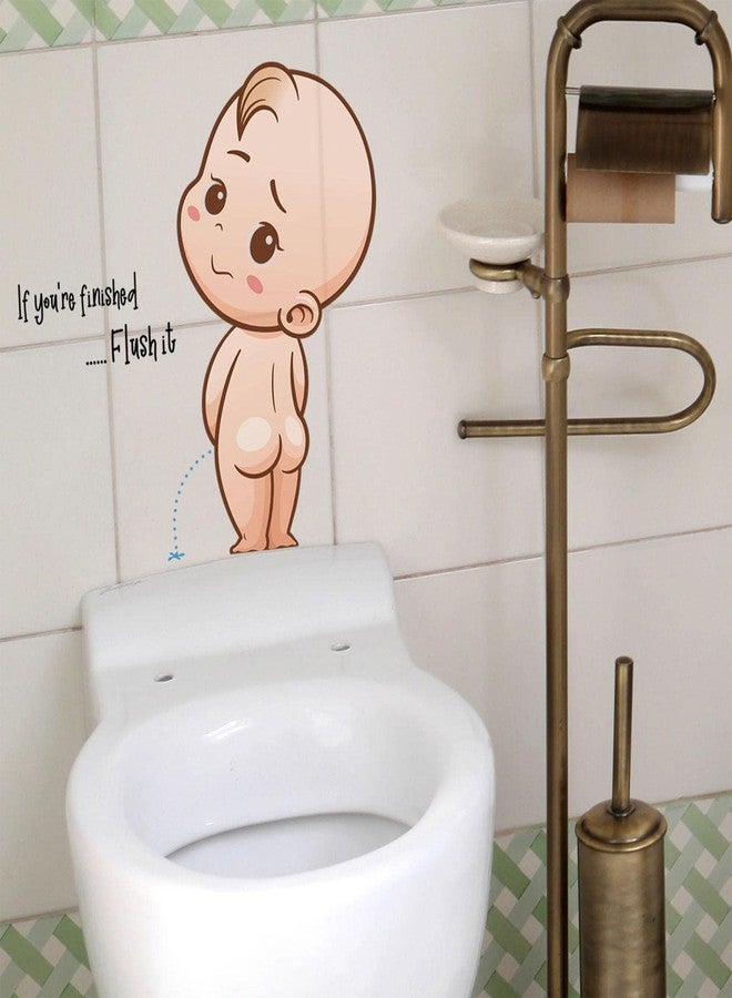 Khakho Toilet Seat Sticker Cartoon Stickers Waterproof Toilet Decal Bathroom Wall Decal Bathroom Sticker (White-B) - Image 5