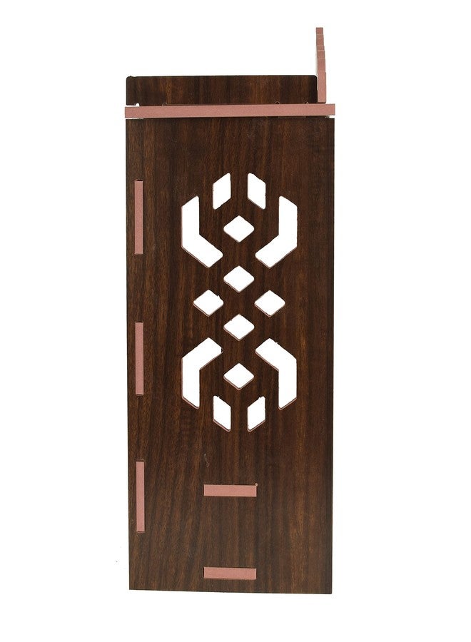 COMERT Beautiful MDF Wooden Temple,Home Temple, Pooja Mandir, Wall Hanging and Table Top Home Mandir Temple, Home Decor Beautiful Wooden Temple with Acrylic Om Design, (28*28*28 cm) (Black) - Image 5