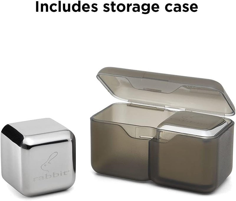 rabbit Jumbo Chilling Stones - Premium Stainless Steel Whiskey Rocks for Chilling Fine Spirits and Beverages, Reusable Drink Cooling Stones with Storage Case - Image 4