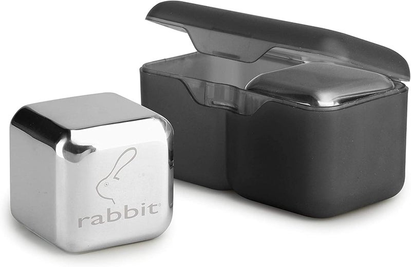 rabbit Jumbo Chilling Stones - Premium Stainless Steel Whiskey Rocks for Chilling Fine Spirits and Beverages, Reusable Drink Cooling Stones with Storage Case - Image 1