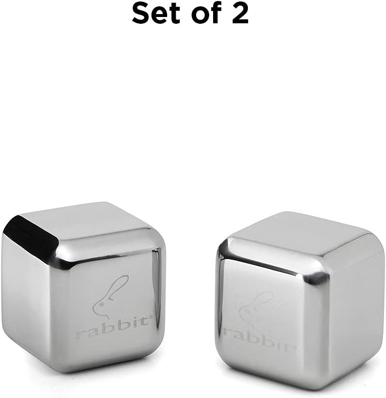 rabbit Jumbo Chilling Stones - Premium Stainless Steel Whiskey Rocks for Chilling Fine Spirits and Beverages, Reusable Drink Cooling Stones with Storage Case - Image 5