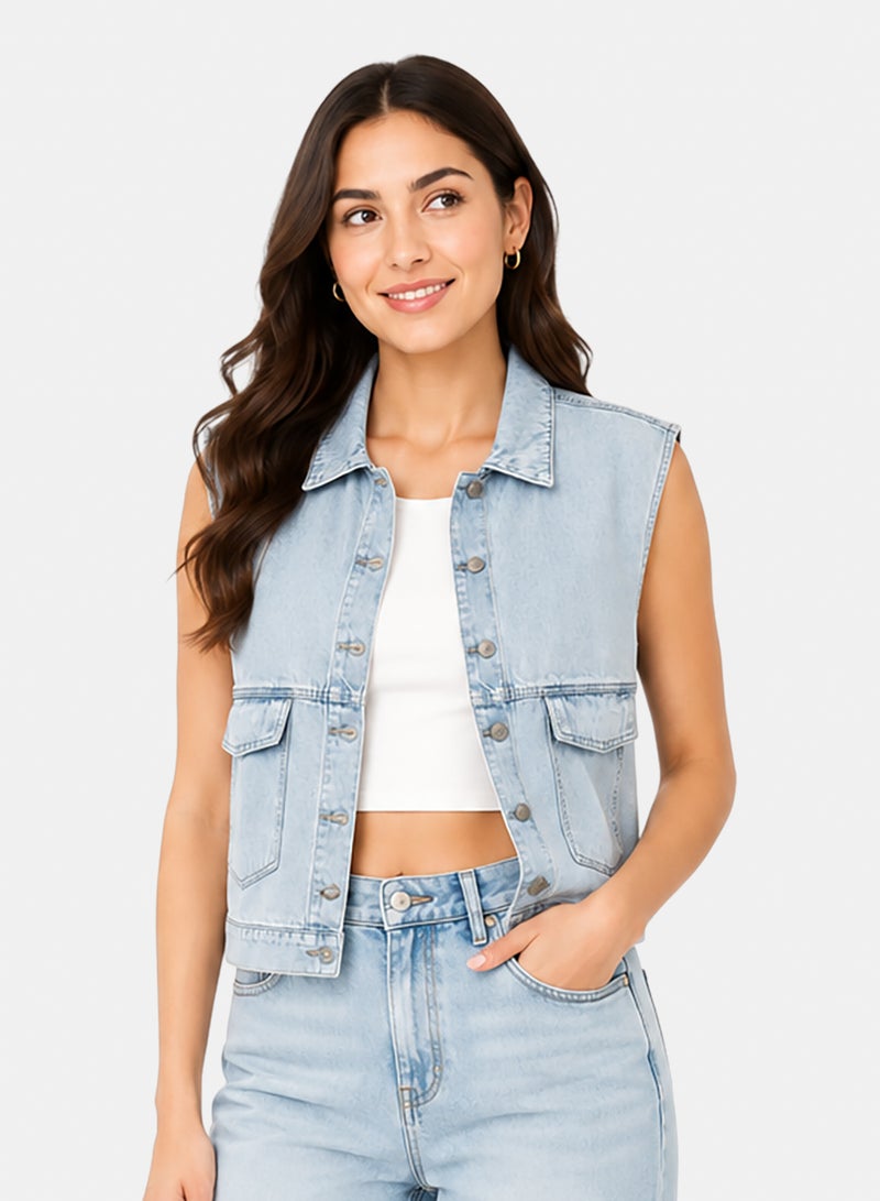 Clue Light Denim Vest - Image 1