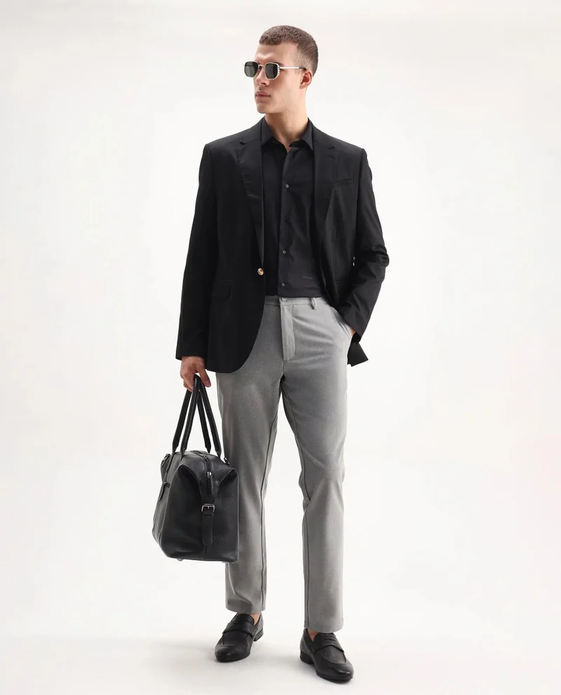 Rare Rabbit Men's Regular Fit Plain Shirt