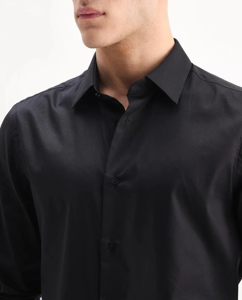 Rare Rabbit Men's Regular Fit Plain Shirt