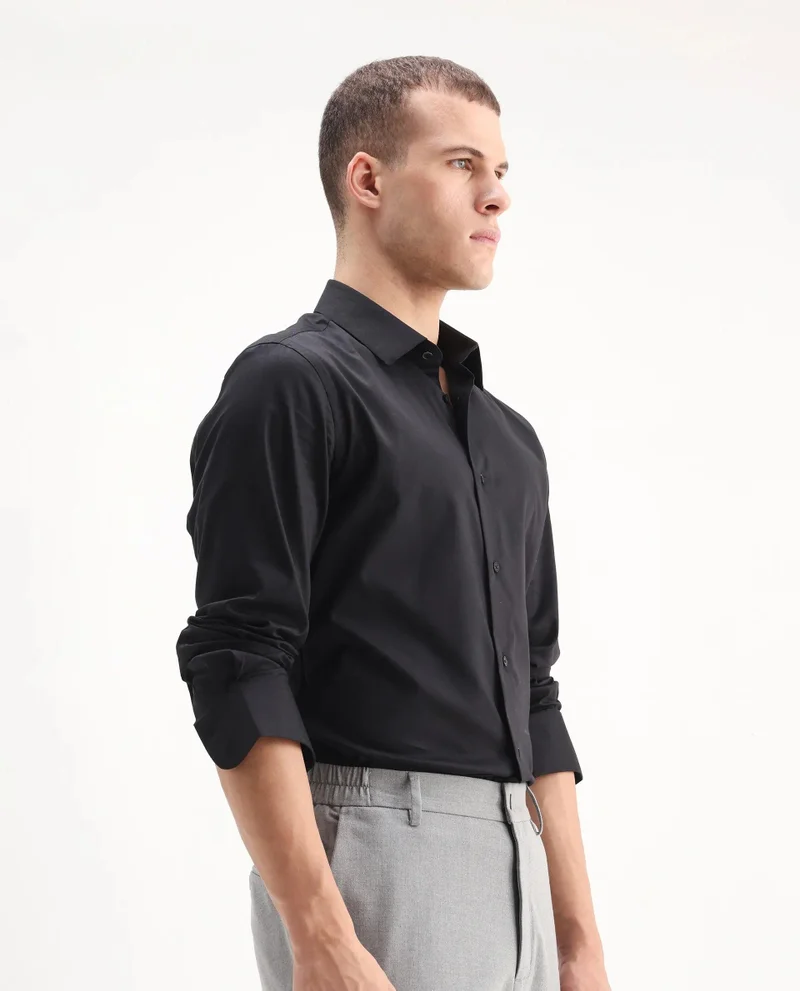 Rare Rabbit Men's Regular Fit Plain Shirt