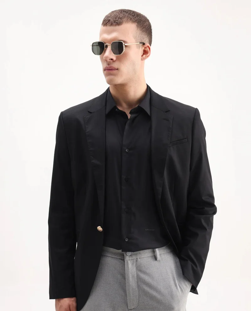 Rare Rabbit Men's Regular Fit Plain Shirt