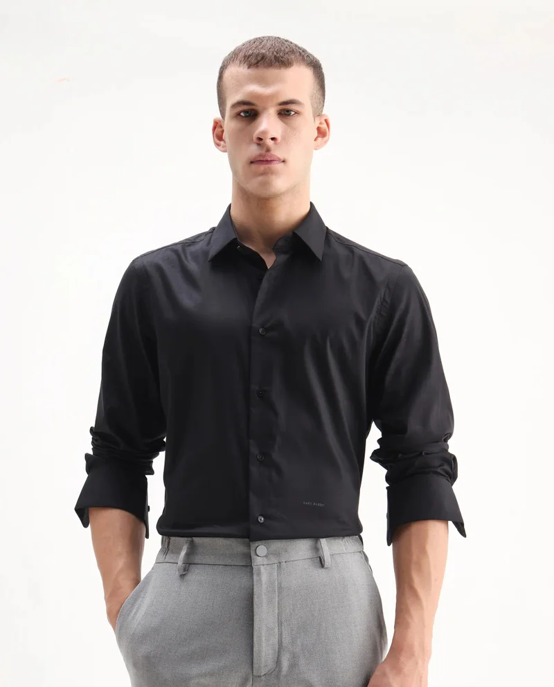 Rare Rabbit Men's Regular Fit Plain Shirt