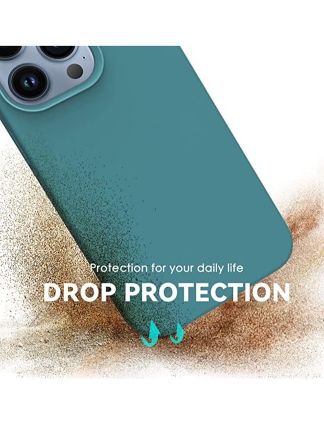 MUNTAQI Liquid Silicone Shockproof Protective Case with Soft Microfiber Lining for iPhone 13 Pro Max 6.7 inch (2021), (Turquoise) - Image 2