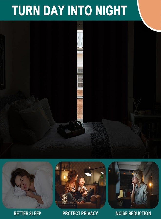 Diraysid 100% Blackout Curtains Chocolate Brown Linen Curtains for Bedroom Grommet Thermal Insulated Room Darkening Drapes (2 Panels, W52 x L95 Inch) - Image 4