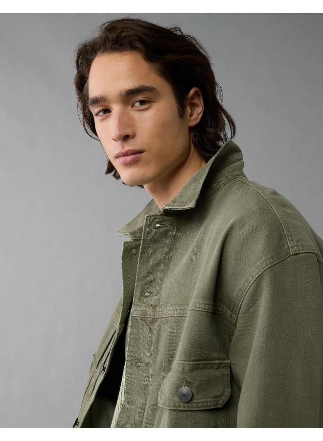 American Eagle AE Slim Fit Denim Trucker Jacket  - Image 5