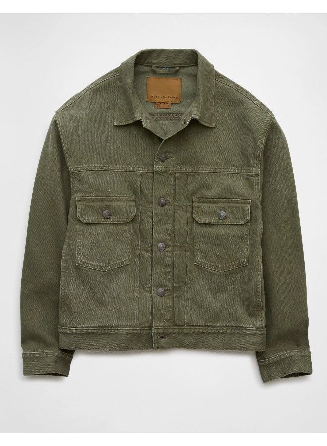 American Eagle AE Slim Fit Denim Trucker Jacket  - Image 4