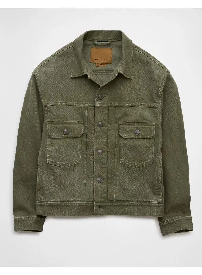 American Eagle AE Slim Fit Denim Trucker Jacket