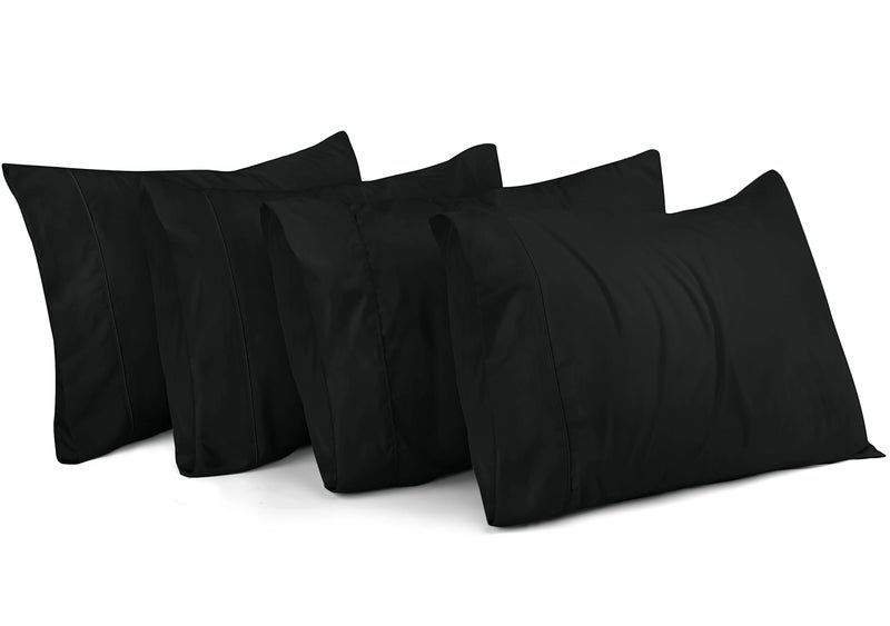 Utopia Bedding Standard Pillow Cases - 4 Pack - Envelope Closure - Soft Brushed Microfiber Fabric - Shrinkage and Fade Resistant Pillow Covers Standard Size 20 X 26 Inches (Standard, Black) - Image 1