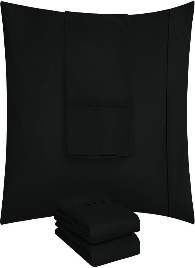 Utopia Bedding Utopia Bedding Standard Pillowcases - 4 Pack - Envelope Closure - Soft Brushed Microfiber Fabric - Shrinkage and Fade Resistant Pillow Covers Standard Size 20 X 26 Inches (Standard, Black)  - Image 2
