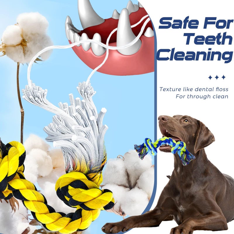 SHARLOVY Dog Chew Toys for Aggressive Chewers, 5 Pack Indestructible Dog Toys for Large Breed, Cotton Rope Toys, Tough Bone Chew for Aggressive Chewers Large Breed - Image 5