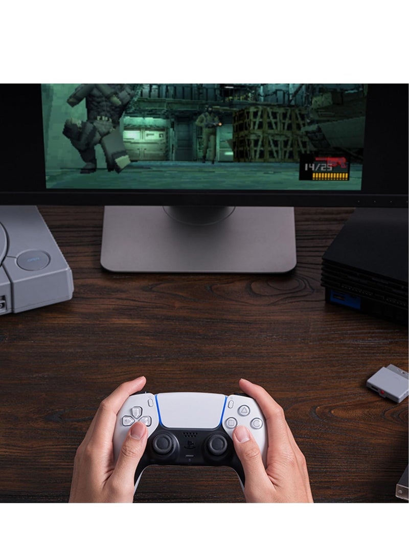 Captaintech Wireless Controller Adapter Receiver for PS1 PS2 / Windows 10/11, Compatible with PS5/PS4 Controller, X box Series Controller, X box One Bluetooth Controller and Switch Pro Controller - Image 2