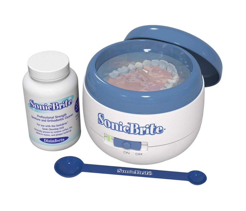 SonicBrite Denture / Retainer Cleaning Kit â€” Clean any Removable Dental Device with a Powerful Sonic Bath â€” Cleaner for Night & Mouth Guards, Aligners & More â€” Powerful Cleaning System - Image 4