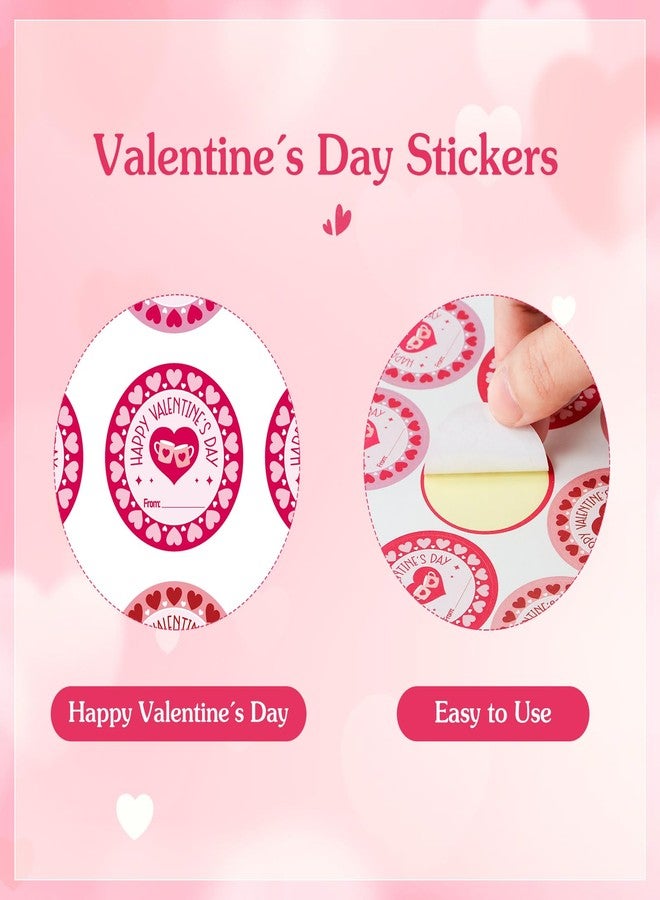 FaCraft Happy Valentine‘s Day Stickers - Round Valentine Labels 1.5" Valentine's Day Gift Coffee Cup Stickers Label Sticker for Envelope Seals Card Boxes Valentine Gift - Image 4