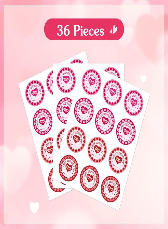 FaCraft Happy Valentine‘s Day Stickers - Round Valentine Labels 1.5" Valentine's Day Gift Coffee Cup Stickers Label Sticker for Envelope Seals Card Boxes Valentine Gift - Image 2