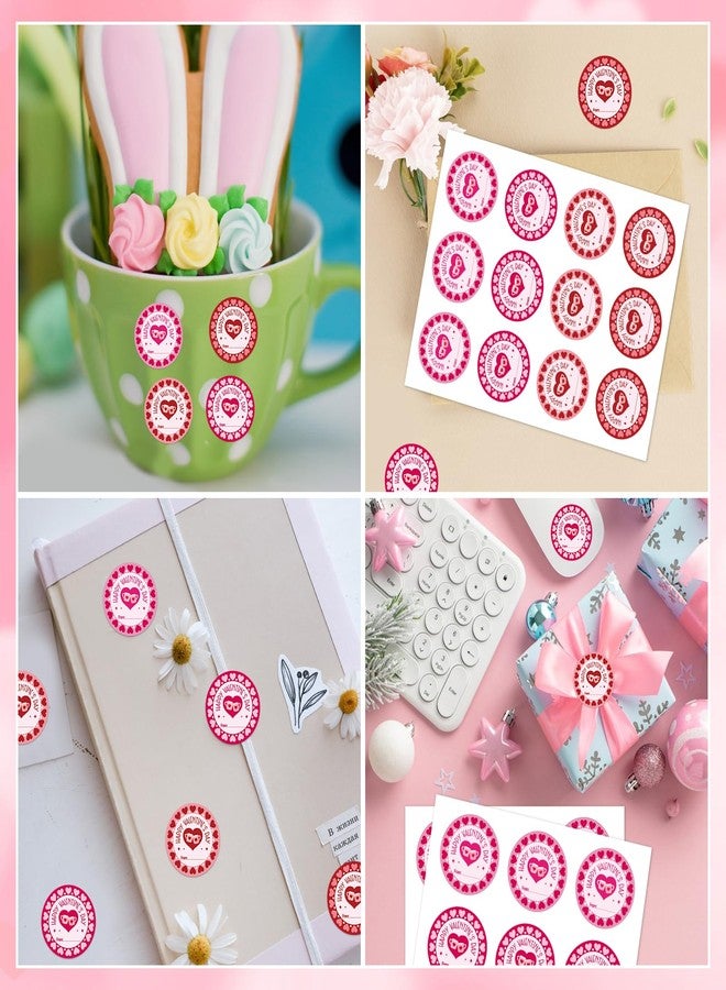 FaCraft Happy Valentine‘s Day Stickers - Round Valentine Labels 1.5" Valentine's Day Gift Coffee Cup Stickers Label Sticker for Envelope Seals Card Boxes Valentine Gift - Image 5