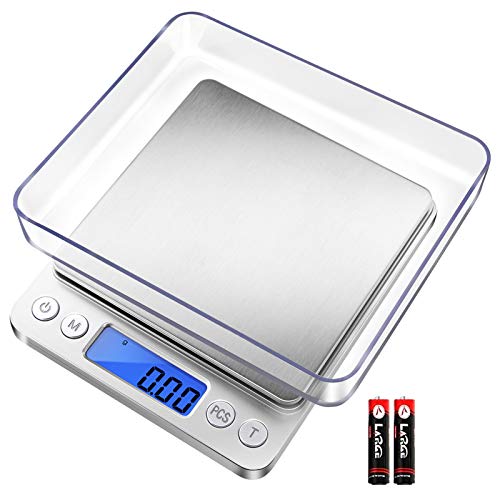 Fuzion Digital Gram Scale 01 Gram Accuracy 500g Small Jewelry Scale Mini Kitchen Food Scale for Herb Powder Gold Coin Weight Gram and Oz