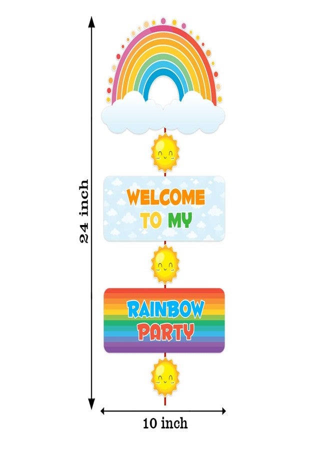 Suruchi Strokes Rainbow Theme Birthday Party Welcome Poster Decorations Banner, for Girls and Boys, Birthday Party Supplies Set - Image 2