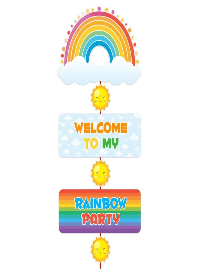Suruchi Strokes Rainbow Theme Birthday Party Welcome Poster Decorations Banner, for Girls and Boys, Birthday Party Supplies Set - Image 1