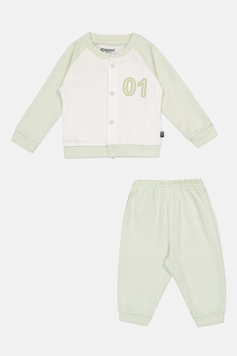 POPEES Toddlers Boy 2 Pcs Two Tone T-Shirt And Pants Set, Multicolor - Image 2