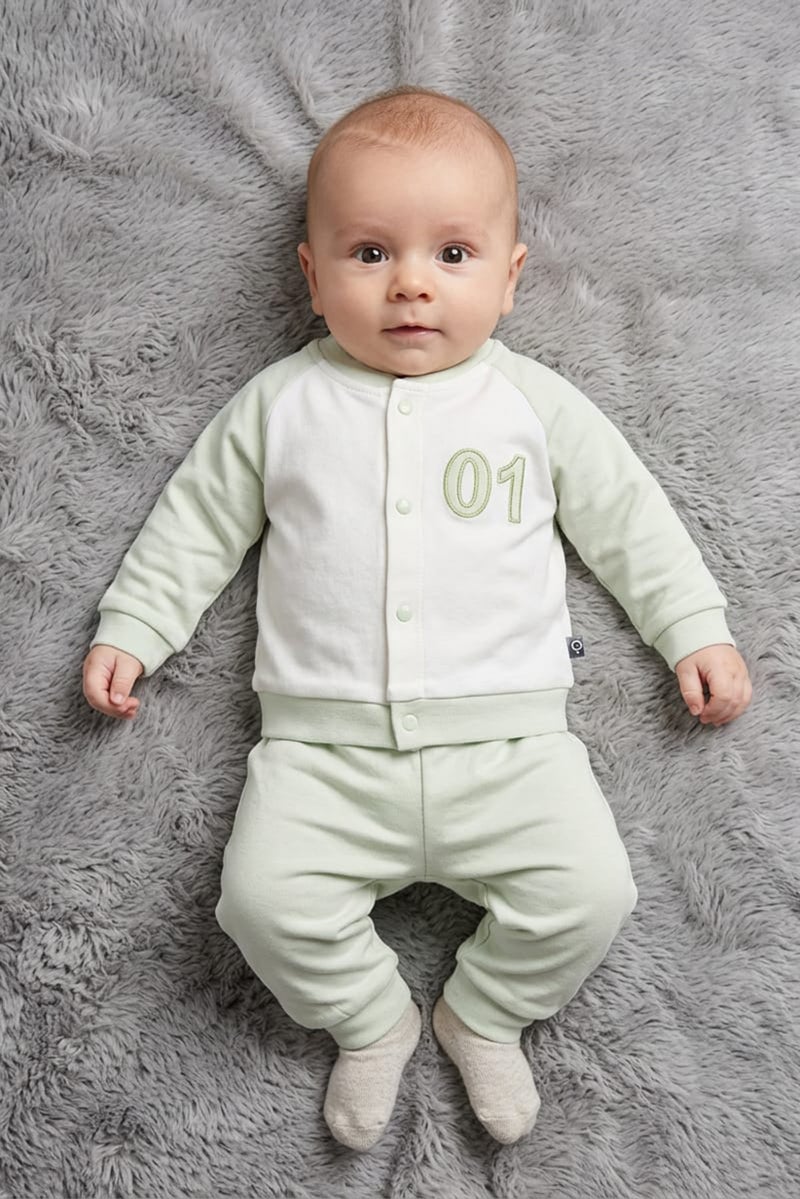 POPEES Toddlers Boy 2 Pcs Two Tone T-Shirt And Pants Set, Multicolor - Image 1